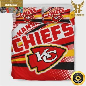 Colorful Shine Amazing Kansas City Chiefs NFL Football Team King And Queen Luxury Bedding Set