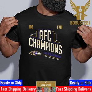 Congrats Baltimore Ravens 2023 AFC Champions And Advance to Super Bowl LVIII Las Vegas Bound Classic T-Shirt