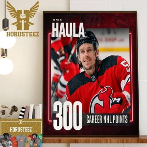 Congrats Erik Haula 300 Career NHL Points With New Jersey Devils Wall Decorations Poster Canvas