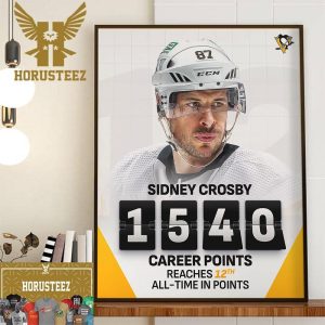 Congrats Sidney Crosby 1540 Career Points Reaches 12th All-Time in Points Wall Decorations Poster Canvas