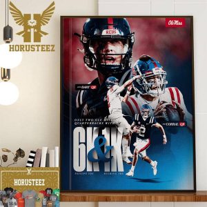 Congrats Two QBs Of Ole Miss Football Jaxson Dart And Corral Matt With 6K Passing YDs And 1K Rushing YDs Wall Decorations Poster Canvas