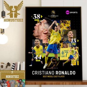 Congratulations To Cristiano Ronaldo Is The Dubai Globe Soccer Awards Best Middle East Player Wall Decor Poster Canvas