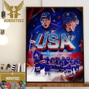 Congratulations To Team USA Hockey Are The 2024 World Juniors Champions Wall Decorations Poster Canvas