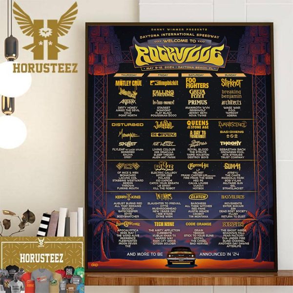 Daytona International Speedway Welcome To Rockville Foo Fighters Show At Daytona Beach FL May 9th-12th 2024 Wall Decor Poster Canvas