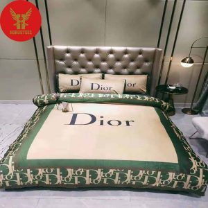 Dior Green Logo Luxury Brand Bedding Set