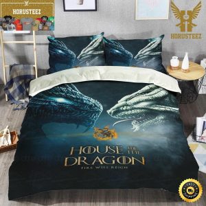 Fire Will Reign Game of Thrones House Of The Dragon King And Queen Luxury Bedding Set