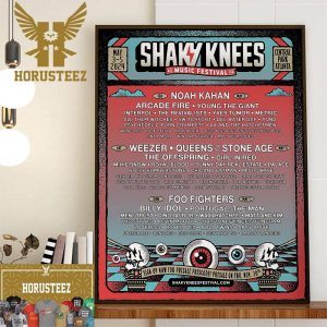 Foo Fighters Show At Shaky Knees Music Festival May 3-5 2024 Central Park Atlanta GA Wall Decor Poster Canvas