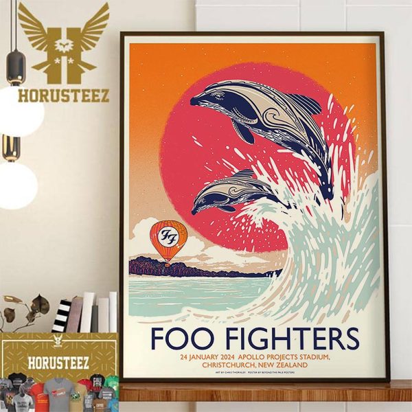Foo Fighters Show Tonight at Apollo Projects Stadium Christchurch New Zealand January 24th 2024 Wall Decor Poster Canvas