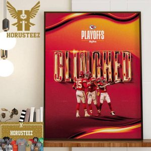 For Chiefs Kingdom And AFC West Champs Kansas City Chiefs Clinched NFL Playoffs Wall Decorations Poster Canvas