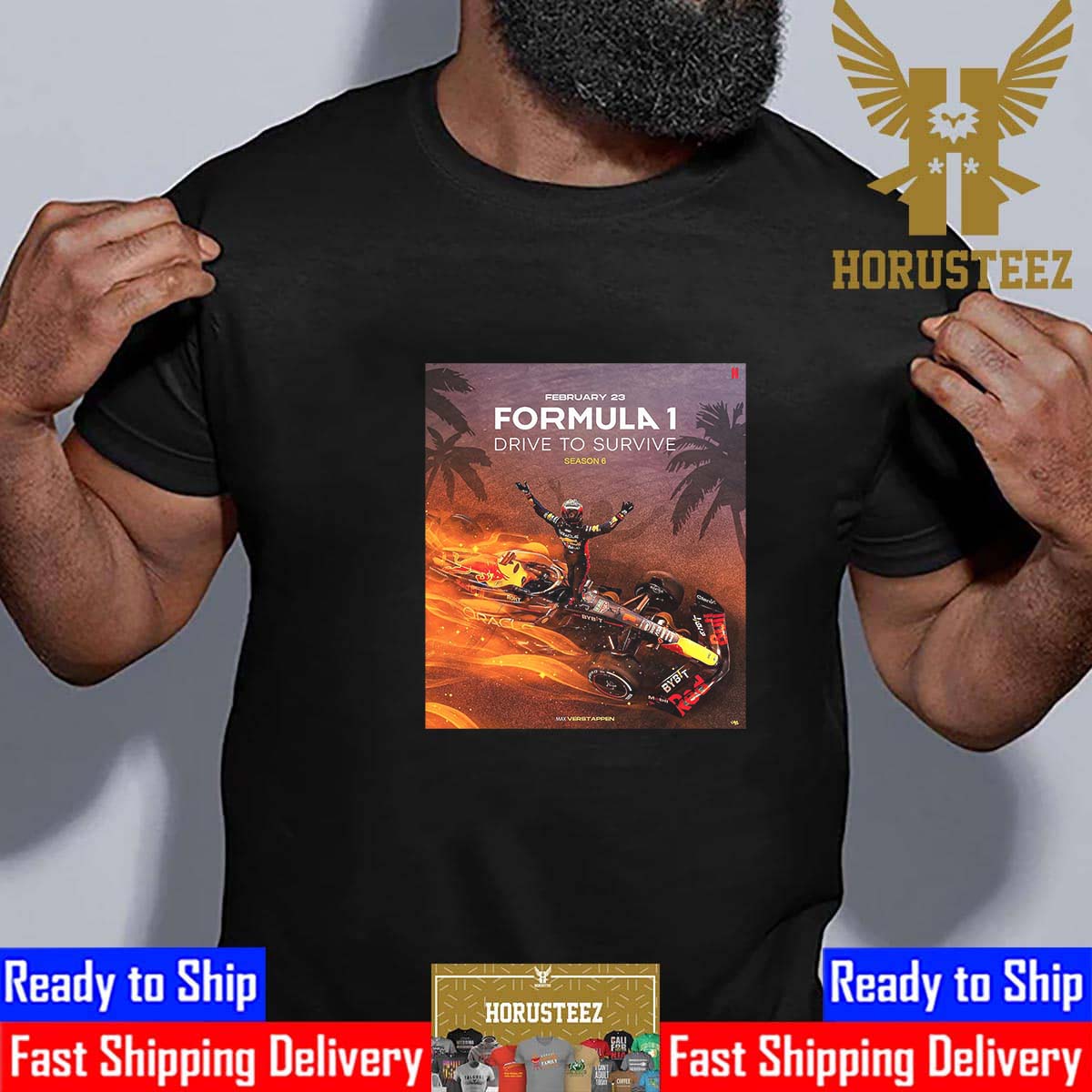 Formula 1 Drive To Survive Season 6 February 23th 2024 With Max Verstappen Stars In The Official Poster Vintage T-Shirt
