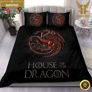 Game Of Thrones House Of The Dragon Logo King And Queen Luxury Bedding Set