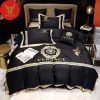 Gianni Versace Black Luxury White Pattern Brand High-End Home Decor Bedding Set