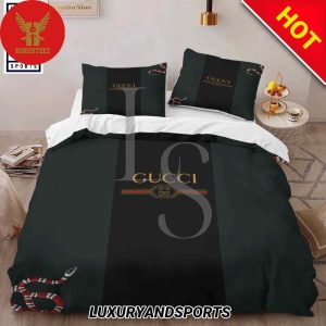 Gucci Dark Snake Fashion Logo Premium Luxury Brand Bedding Set