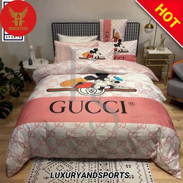 Gucci Mickey Luxury Brand Bedspread Duvet Bedding Set
