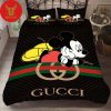 Gucci Logo White Background Luxury Brand High-End Bedding Set