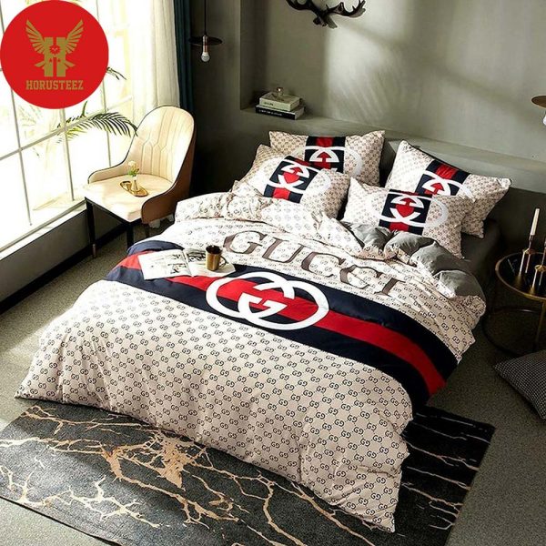 Gucci Red And Black Stripe Luxury Brand High-End Bedding