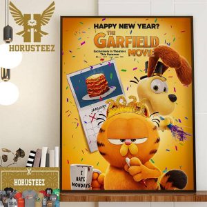 Happy New Year The Garfield Movie Poster Wall Decorations Poster Canvas