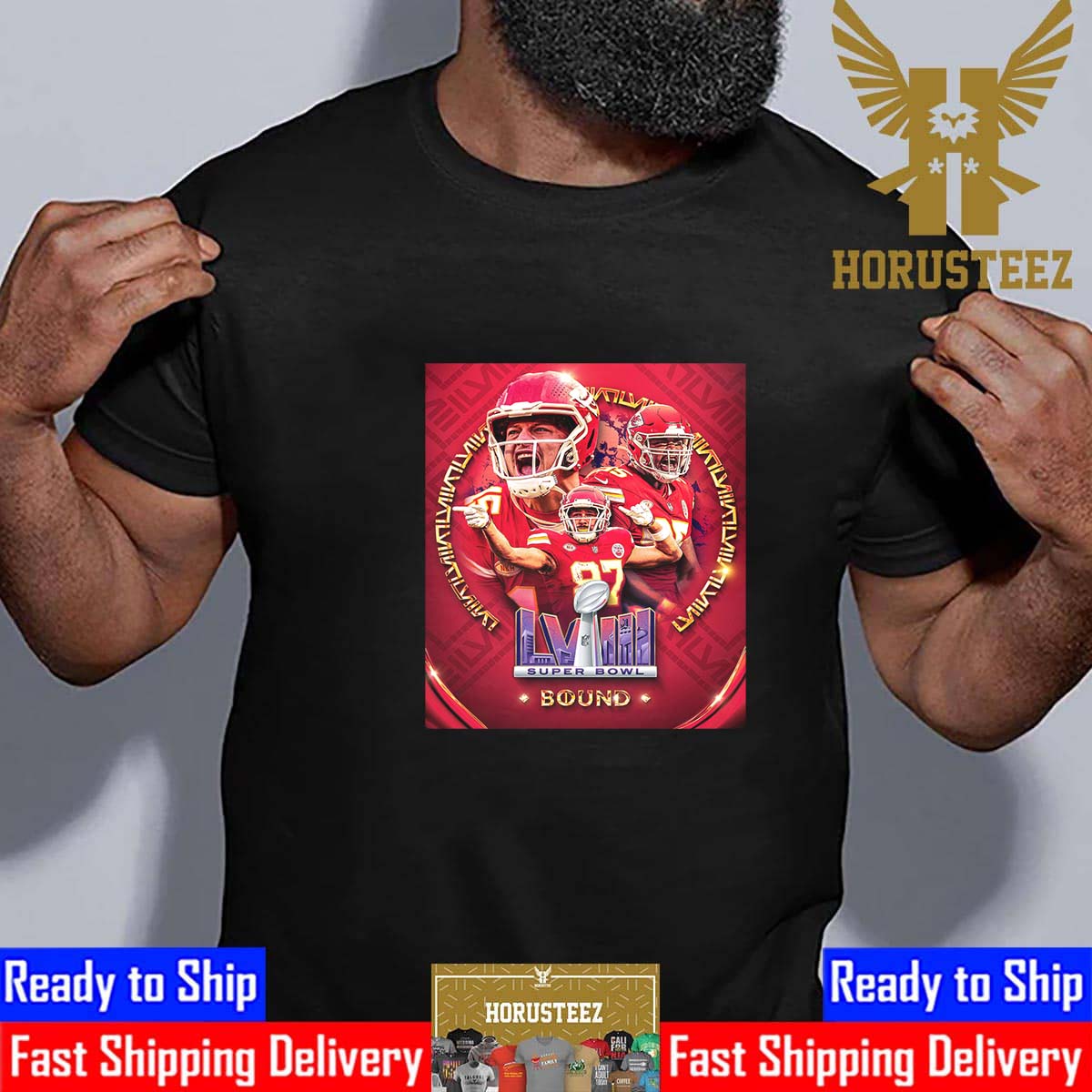 Here We Come Kansas City Chiefs Advanced 2024 Super Bowl LVIII Bound Classic T-Shirt