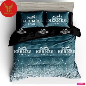 Hermes Blue Snow Background Duvet Cover Bedroom Luxury Brand Bedding Bedroom Bedding Sets