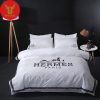 Hermes Paris Black Logo White Background Black Pattern Luxury Brand Type Bedding Sets