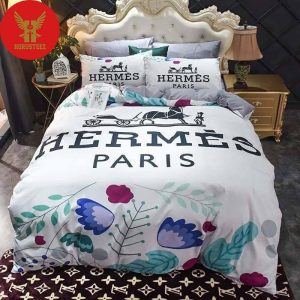 Hermes Paris Logo Luxury Brand Bedding Set