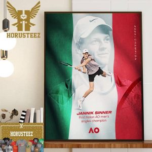 Jannik Sinner Is The First Italian AO Mens Singles Champion Wall Decor Poster Canvas