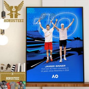 Jannik Sinner The First New AO Mens Singles Champion In 10 Years Since 2014 Wall Decor Poster Canvas