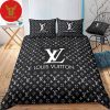 Louis Vuiton Gold Logo Orange Duvet Bedroom Luxury Brand Bedding Bedding Sets