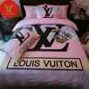 Louis Vuitton, Louis Vuitton Bedding Set Black Golden Fashion Luxury Brand Fashion Merchandise Bedding Set