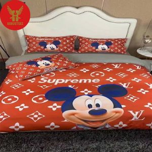 Louis Vuitton, Louis Vuitton Bedding Set Mickey Supreme Bedding Set