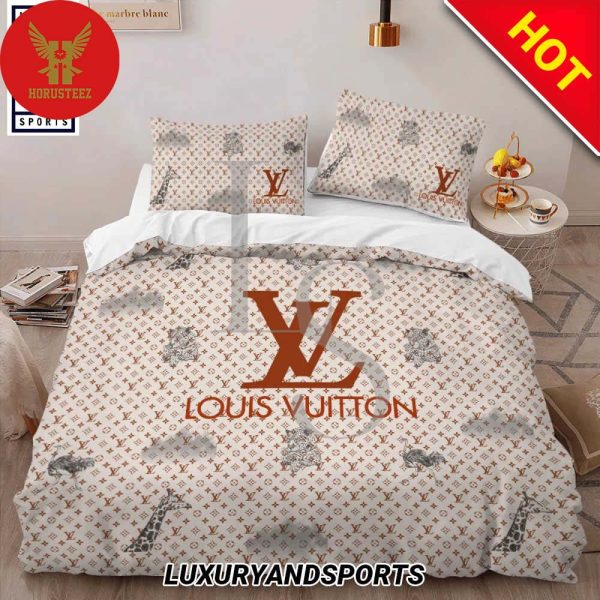 Louis Vuitton, Louis Vuitton Bedding Set Red Logo Luxury Brand Bedding Set