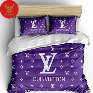 Louis Vuitton, Louis Vuitton Bedding Set Violet Luxury Brand Fashion Merchandise Bedding Set