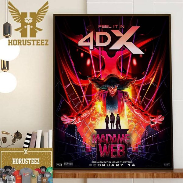 Madame Web Official Poster Feel It In 4DX Releases February 14th 2024 Wall Decor Poster Canvas