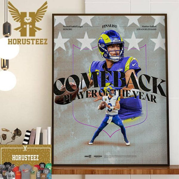 Matthew Stafford Comeback Player Of The Year NFL Honors Finalists Wall Decor Poster Canvas