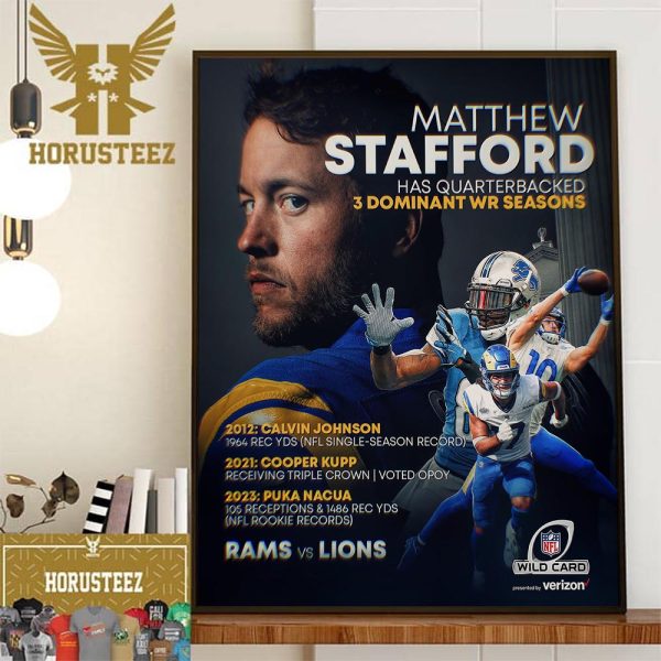 Matthew Stafford Has Quarterbacked 3 Dominant WR Seasons Wall Decor Poster Canvas