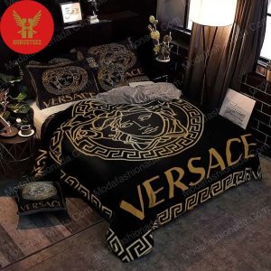 Merchandise Black And Gold Versace Brands Bedding Set