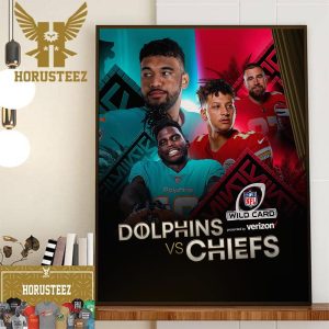Miami Dolphins Vs Kansas City Chiefs In NFL Wild Card Wall Decor Poster Canvas