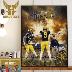 Michigan Are National Champs For The First Time In 26 Years Wall Decor Poster Canvas
