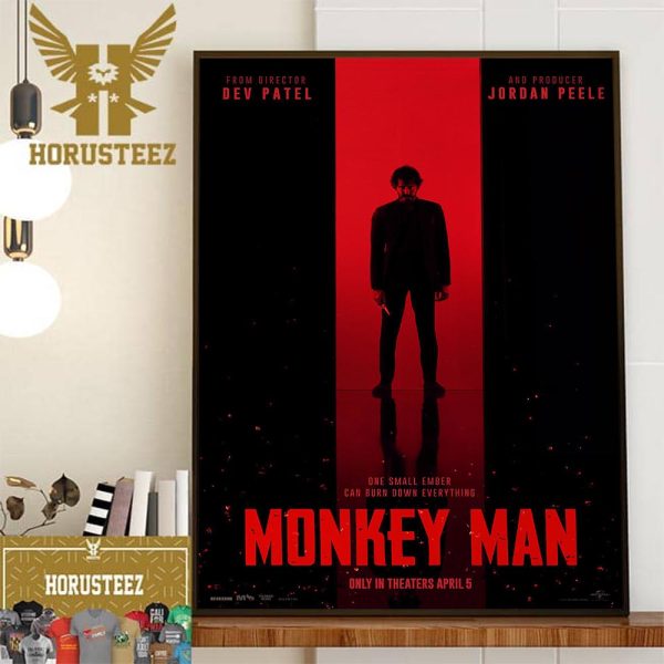 Monkey Man Official Poster Wall Decor Poster Canvas