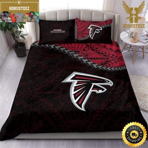 NFL Atlanta Falcons Black Red King And Queen Luxury Bedding Set