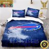NFL Buffalo Bills Logo Highlight Grey King And Queen Luxury Bedding Set