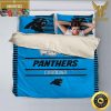 NFL Carolina Panthers Custom Name Black Blue King And Queen Luxury Bedding Set