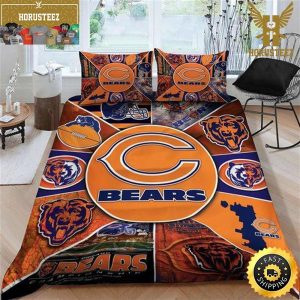 NFL Chicago Bears Limited Edition King And Queen Luxury Bedding Set