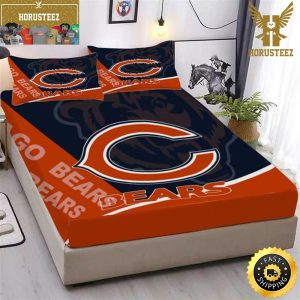 NFL Chicago Bears New Design In Dark Blue King And Queen Luxury Bedding Set