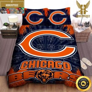 NFL Chicago Bears New Design In Dark Blue Luxury Bedding Set