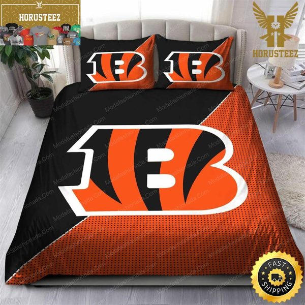 NFL Cincinnati Bengals Black Orange King And Queen Luxury Bedding Set
