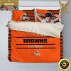 NFL Cleveland Browns Custom Name Snoopy King And Queen Luxury Bedding Set