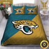NFL Jacksonville Jaguars Light Gold King And Queen Luxury Bedding Set