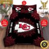 NFL Kansas City Chiefs Custom Name Black Red King And Queen Luxury Bedding Set