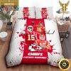 NFL Kansas City Chiefs Custom Name Red Grey King And Queen Luxury Bedding Set